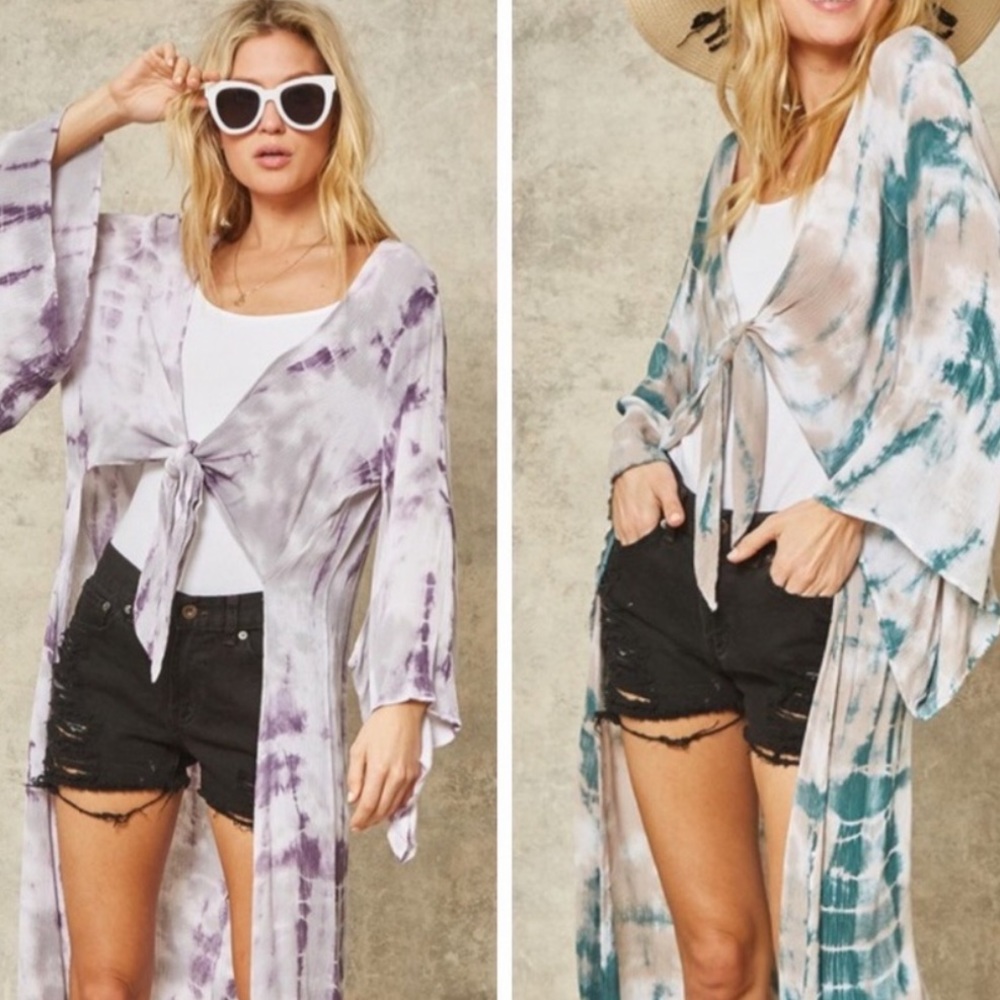 NEW WITH TAGS! Green tie-dye kimono, sizes: s,m,l - Picture 2 of 2